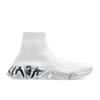 Balenciaga Speed 2.0 Graffiti Recycled Knit Sneaker In White