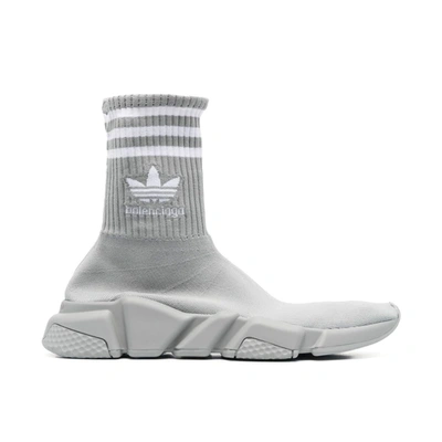 Balenciaga X Adidas Speed Sock Sneakers In Grey