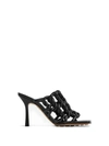 Bottega Veneta Lambskin Caged Mule Sandals In Black