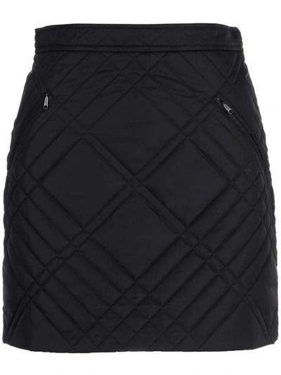 Burberry Quilted Mini Skirt In Black