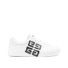 Givenchy City Court Sneakers In White Leather In White Black