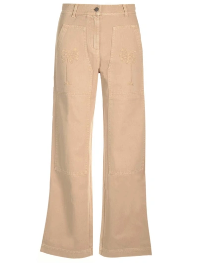 Palm Angels Carpenter Style Trousers In Beige