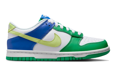 Pre-owned Nike Dunk Low Stadium Green Game Royal (gs) In White/stadium Green/game Royal