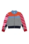 MARNI COLORBLOCK STRIPED WOOL-BLEND SWEATER WITH ZIP