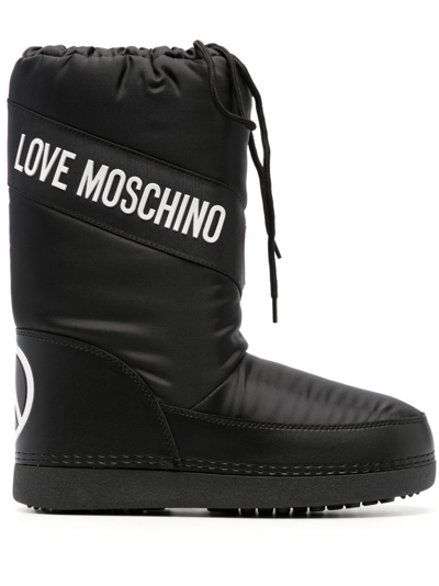 Love Moschino Logo-lettering Snow Boots In Black