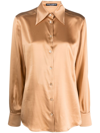 Dolce & Gabbana Satin-finish Silk Shirt In Neutrals