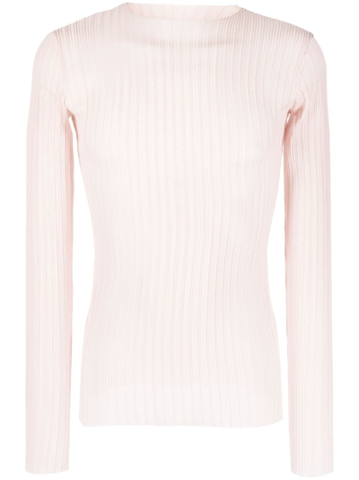 Ludovic De Saint Sernin Pleated Long-sleeve Top In Pink