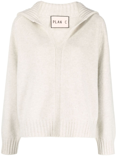 Plan C Cashmere Knit Polo Sweater In 00w08