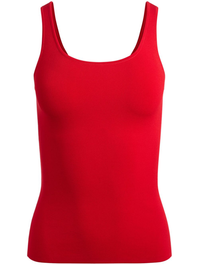 Alice And Olivia Daryn Scoop-neck Knitted Top In Red