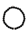 SYDNEY EVAN 14KT WHITE GOLD ONYX BEADED BRACELET