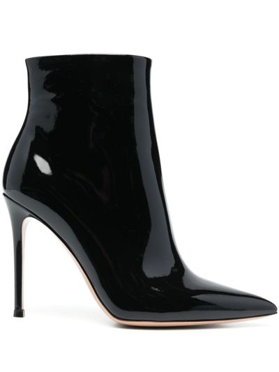 Gianvito Rossi 110mm Patent Leather Boots In Black
