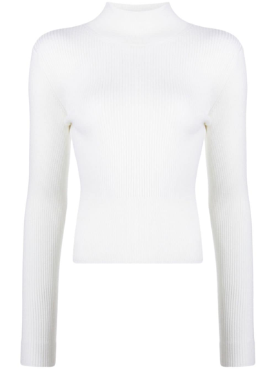 Patou Long-sleeve Knitted Top In White