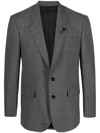 LARDINI CHECK-PRINT WOOL BLAZER