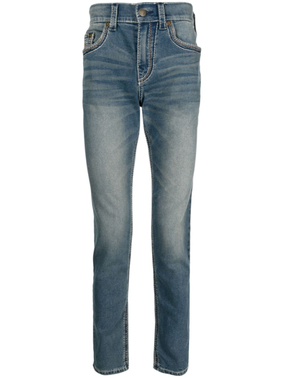 True Religion Super Q Slim-fit Jeans In Blue