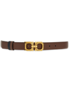 FERRAGAMO GANCINI-BUCKLE LEATHER BELT