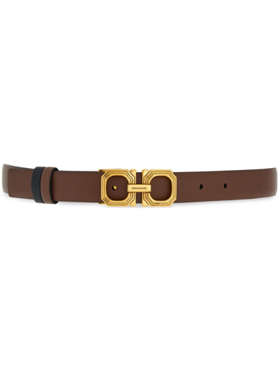 Ferragamo Gancini-buckle Leather Belt In Brown