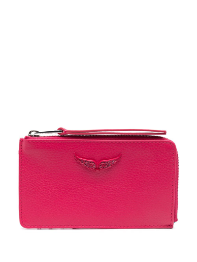 Zadig & Voltaire Logo-plaque Leather Wallet In Pink