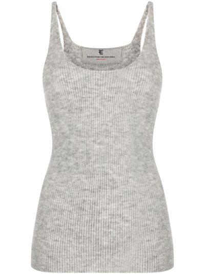 Ermanno Scervino Fine-ribbed Knitted Top In Grey