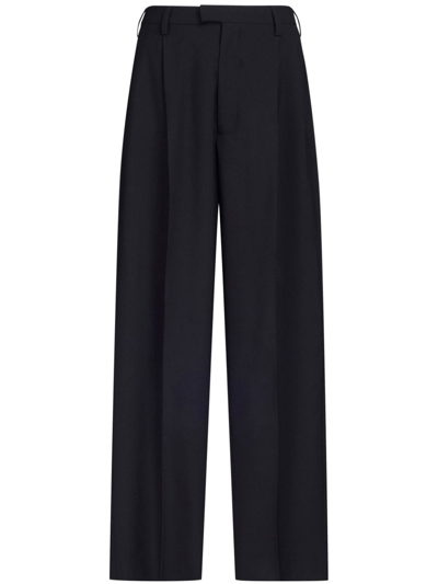 Marni Tropical Tailored Wool Trousers In Black