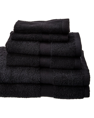 Espalma Deluxe 6pc Bath Towel Set - Black