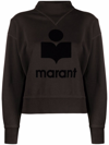 Isabel Marant Étoile Moby Sweatshirt With Flocked Logo In Black