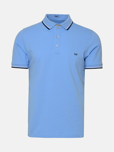 Fay Polo Shirt In Light Blue Cotton