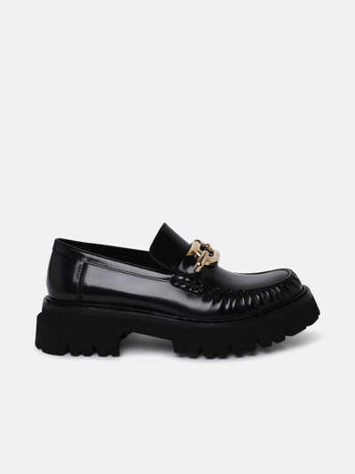 Ferragamo Ingrid Black Calf Leather Loafers