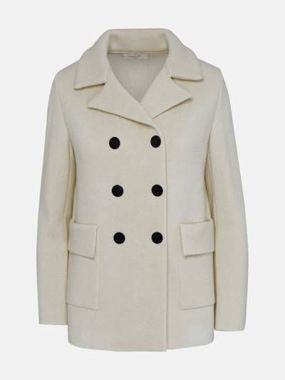 Charlott White Wool Coat In Ivory