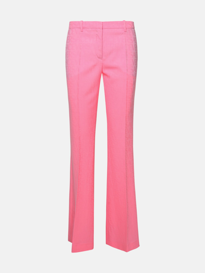 Versace Rose Wool Pants In Pink