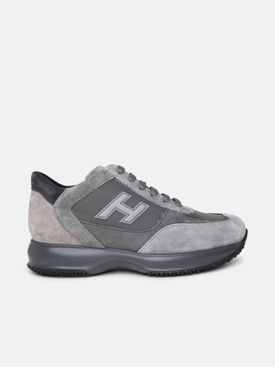 Hogan Grey Suede Blend Sneakers