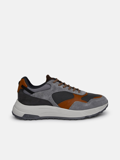 Hogan Gray Suede Blend Hyperlight Sneakers In Grey
