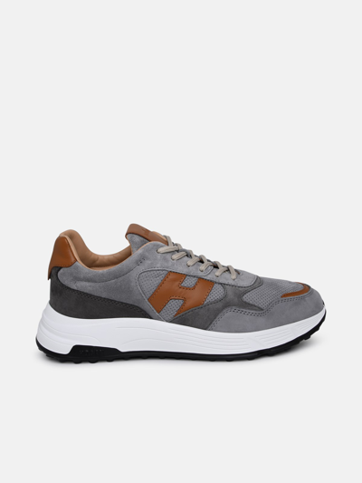 Hogan Gray Suede Blend Hyperlight Sneakers In Grey