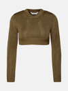 PALM ANGELS GOLD POLYESTER SWEATER