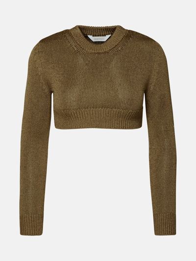 Palm Angels Gold Polyester Sweater