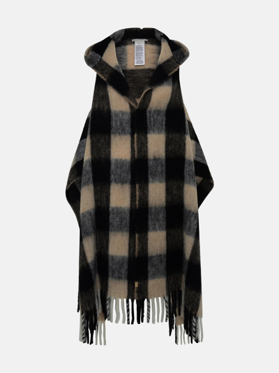 Woolrich Two-tone Alpaca Blend Cape Scarf In Brown