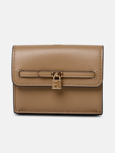 Michael Michael Kors Hamilton Legacy Camel Leather Cardholder In Beige