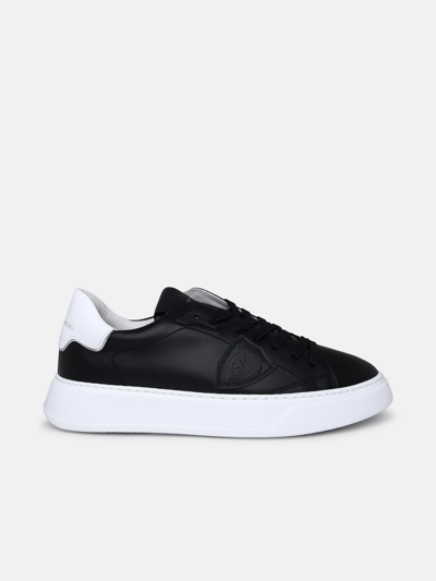 Philippe Model Temple Sneakers In Black Leather