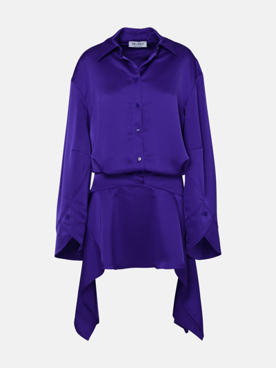 Attico Purple Polyester Dress In Violet