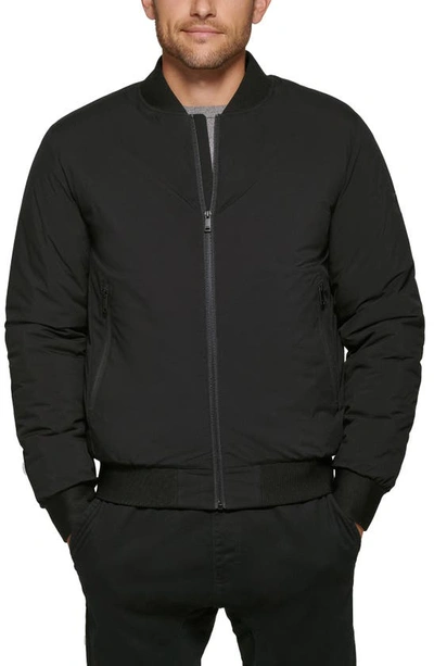 Dkny Stretch Bomber Jacket In Black