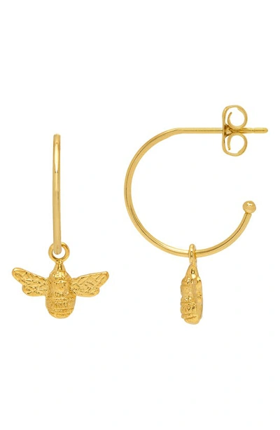 Estella Bartlett Gold Bee Drop Hoop Earrings