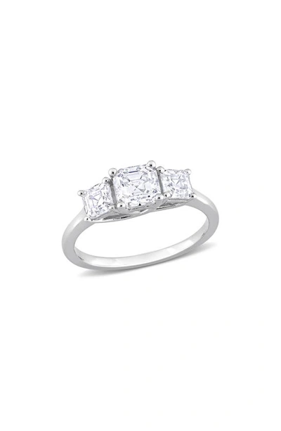 Delmar Octagon Cut & Asscher Cut Moissanite Ring In White