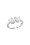 Delmar Oval Cut & Heart Cut Moissanite Open Ring In White