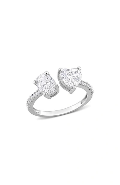 Delmar Oval Cut & Heart Cut Moissanite Open Ring In White