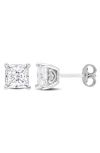 DELMAR DELMAR SQUARE CREATED MOISSANITE STUD EARRINGS