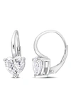 Delmar Heart Shape Moissanite Lever Back Earrings In White