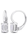 DELMAR OCTAGON CUT CREATED MOISSANITE LEVER BACK EARRINGS