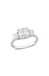 Delmar Octagon Cut & Asscher Cut Moissanite Ring In White