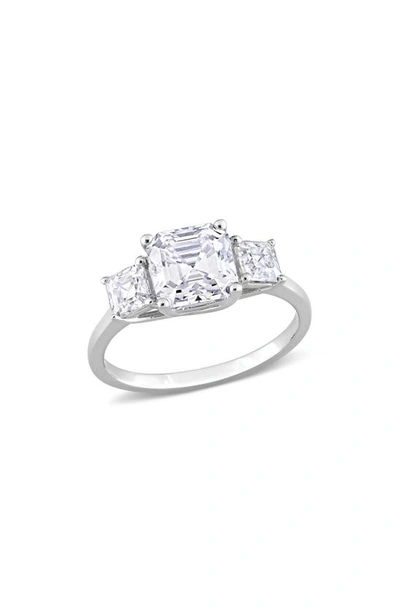 Delmar Octagon Cut & Asscher Cut Moissanite Ring In White