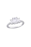 Delmar Dew Octagon Created Moissainte Ring In White