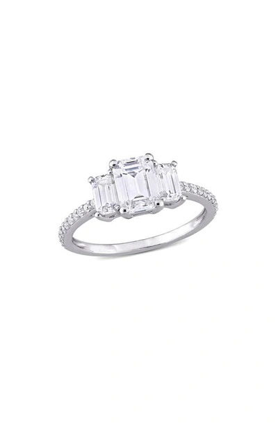 Delmar Dew Octagon Created Moissainte Ring In White